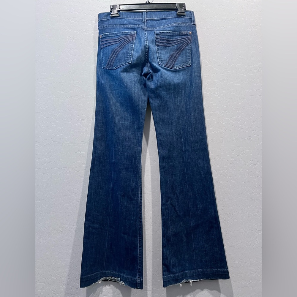 7 for All Mankind DOJO Jeans Women’s Size 27 Dark Wash Flare Leg U115B380S - Picture 3 of 9